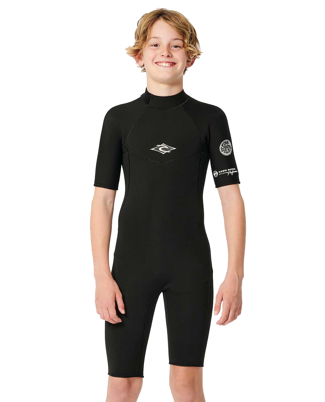 Rip Curl Dawn Patrol 2mm SS Boys Springsuit 0090-Black 10