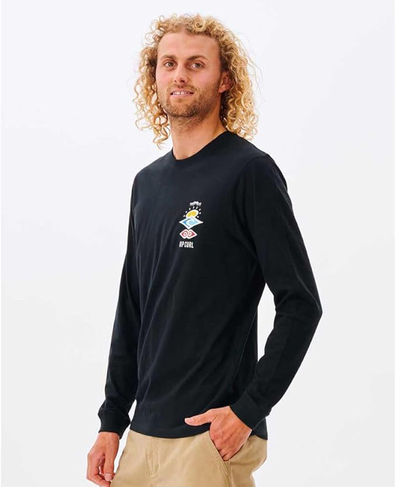 Rip Curl Search Icon LS Tee Black M