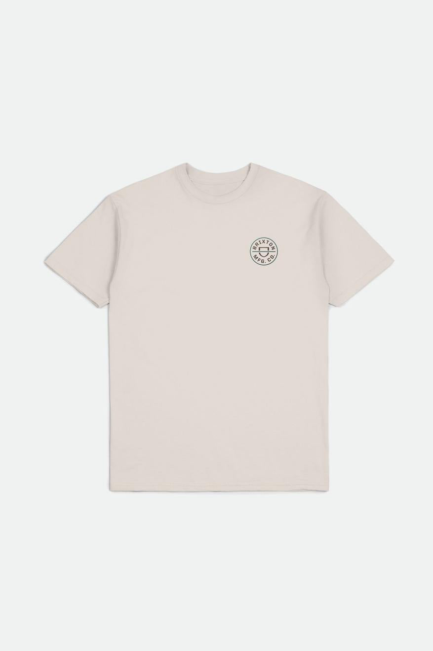 Brixton Crest II SS Tee Cream/Dark Earth/Spruce M
