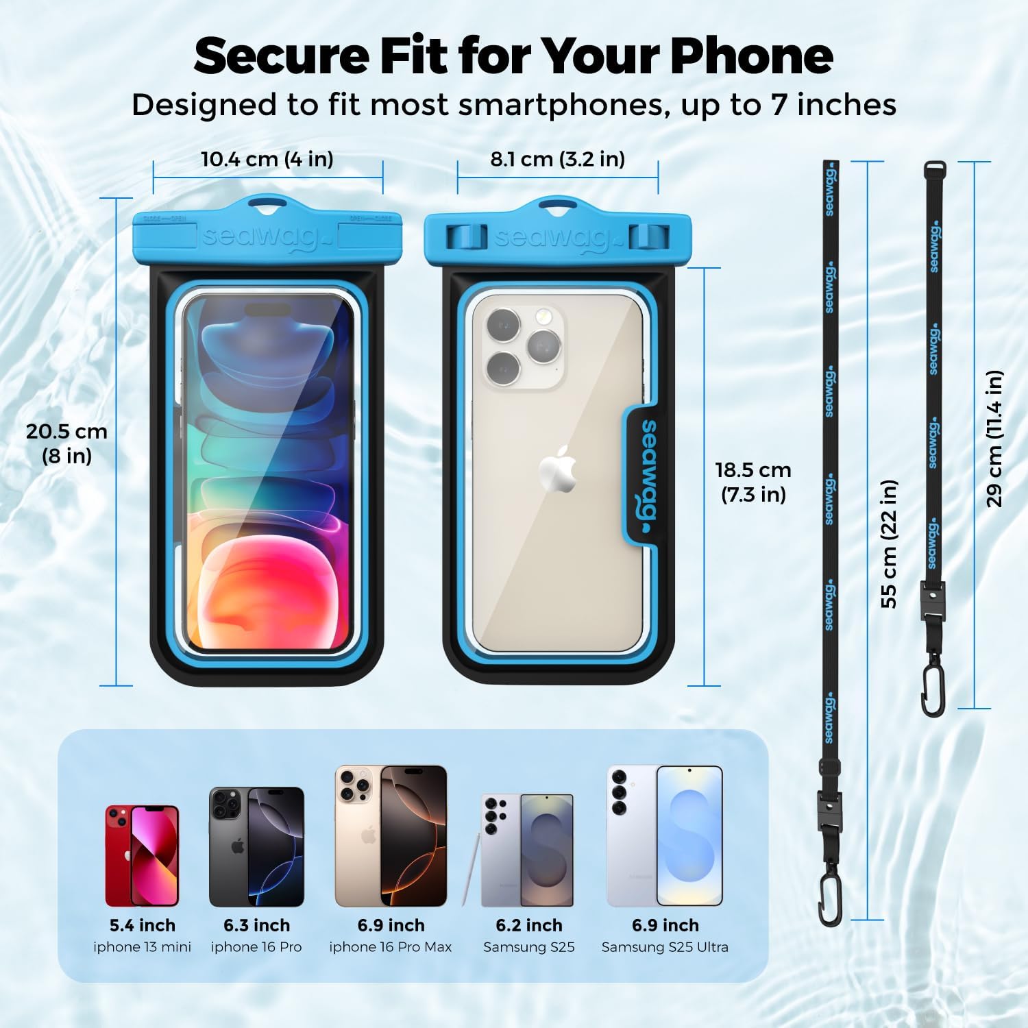 Seawag MAX Waterproof Smartphone Case Black-Blue