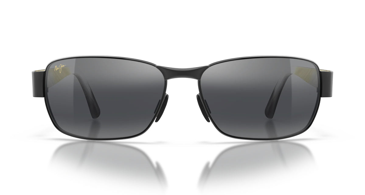 maui jim 249-2M Polarized Sunglasses MatteBlack GreyBlackCoral