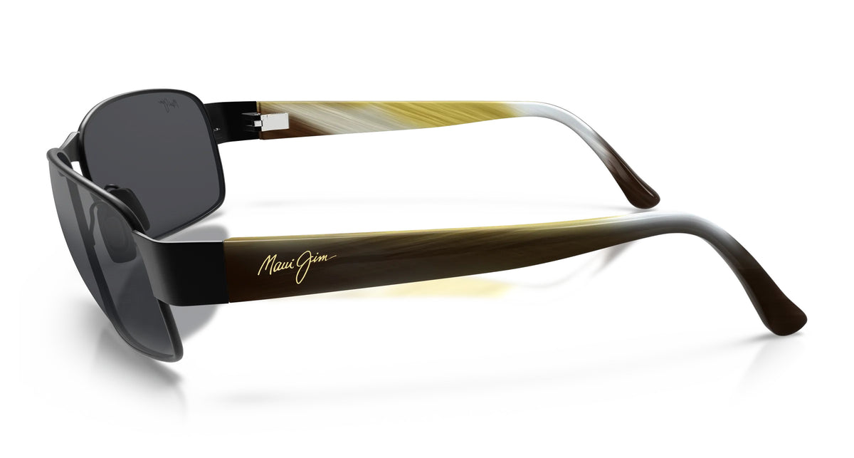 maui jim 249-2M Polarized Sunglasses MatteBlack GreyBlackCoral