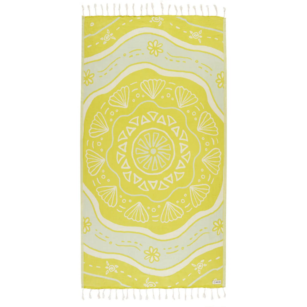 Sand Cloud Turkish Beach Towel Coraline Lime Regular