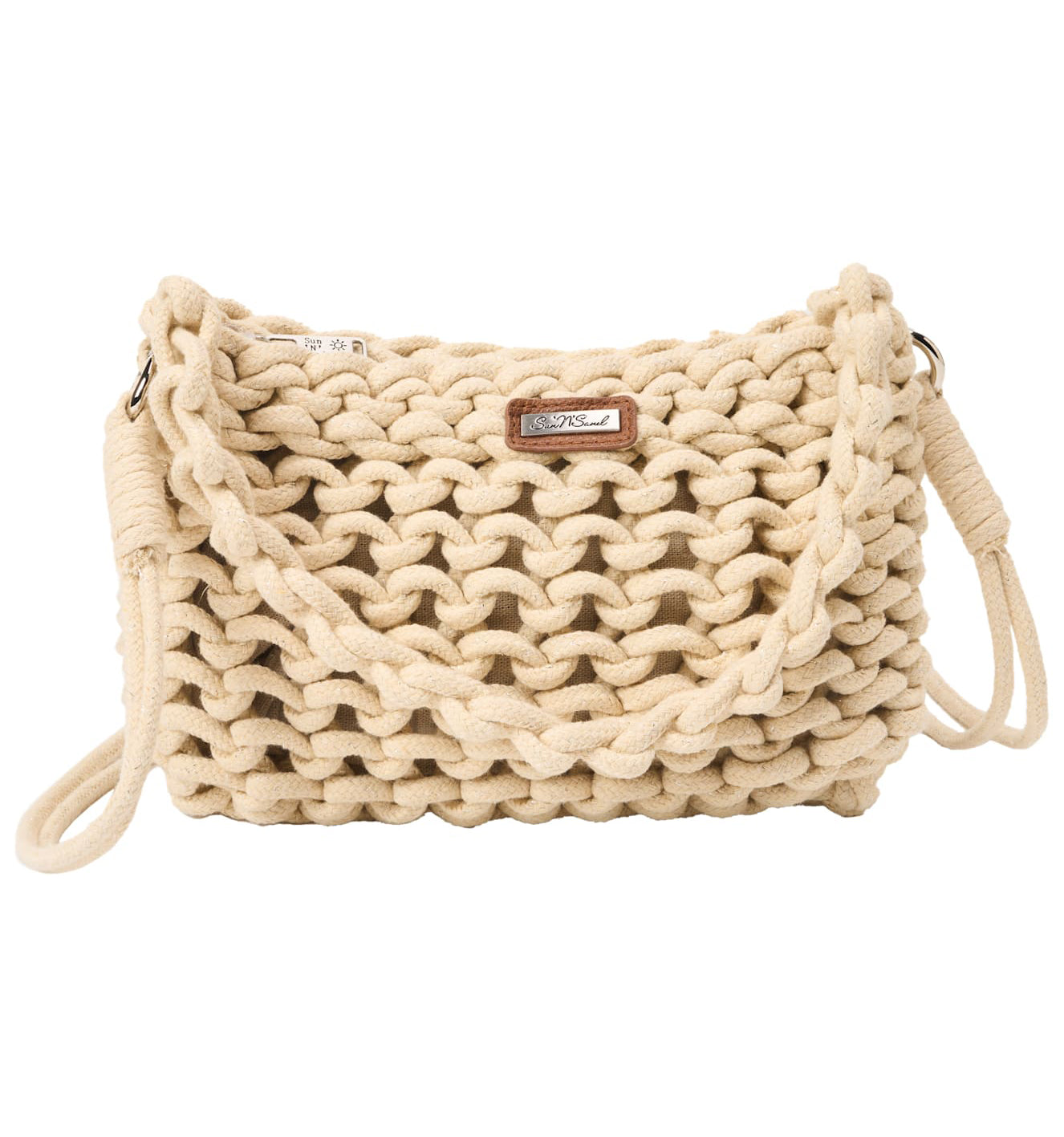 Sun N Sand Cotton Rope Crossbody Bag Natural OS