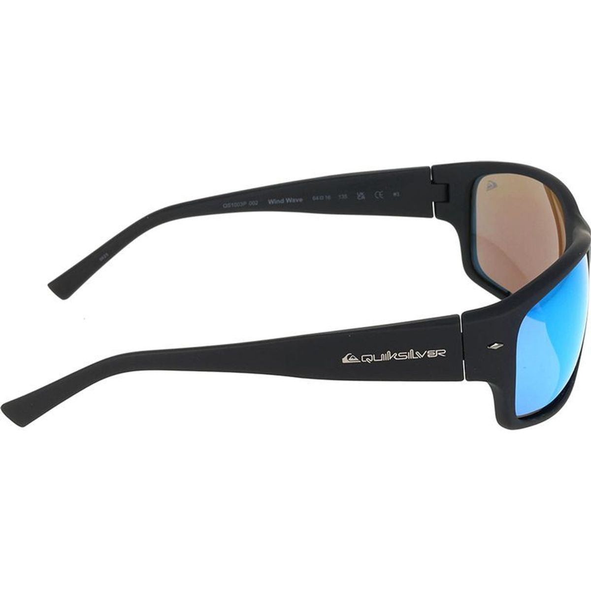 Quiksilver Wind Wave Polarized Sunglasses Rubberized Black BlueMirror