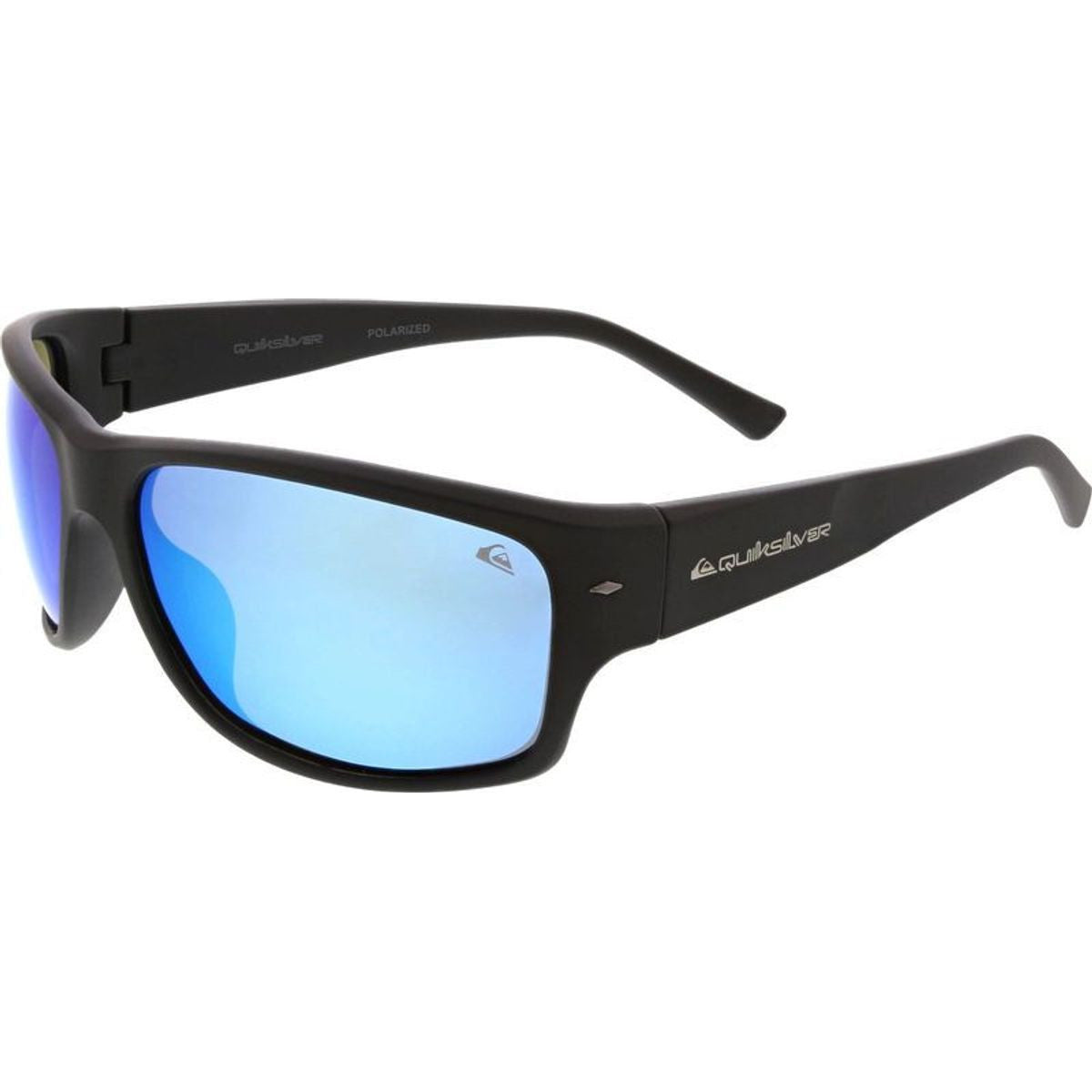 Quiksilver Wind Wave Polarized Sunglasses Rubberized Black BlueMirror