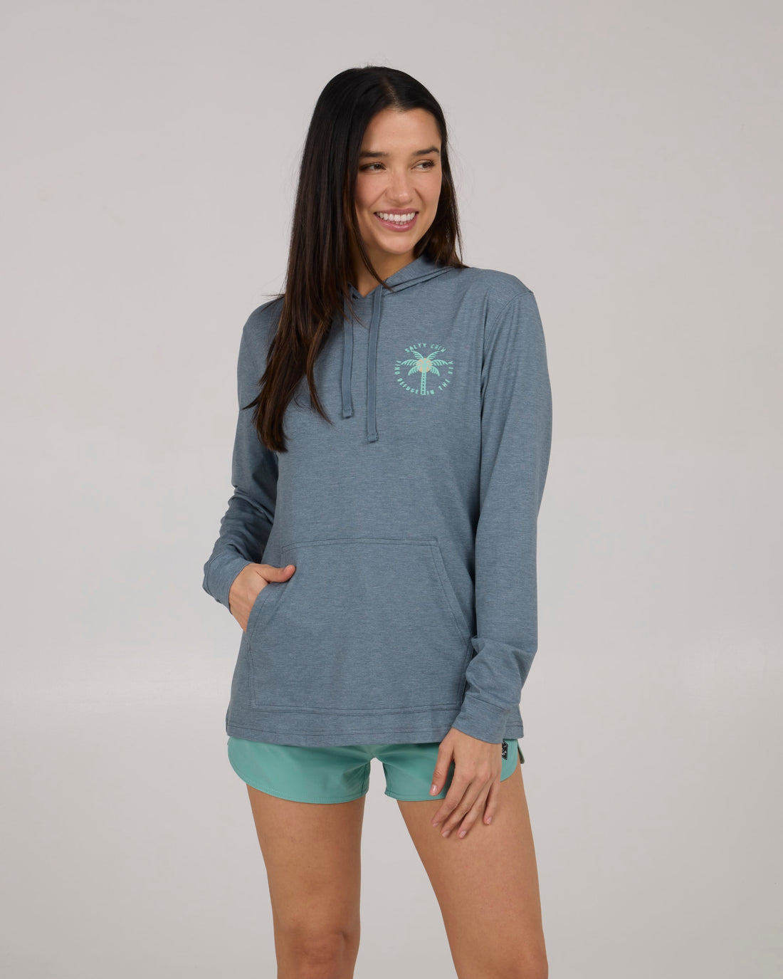 Salty Crew Queen Palm Tech Hoodie FinBlue M