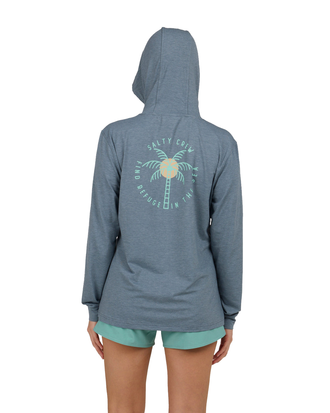 Salty Crew Queen Palm Tech Hoodie FinBlue S