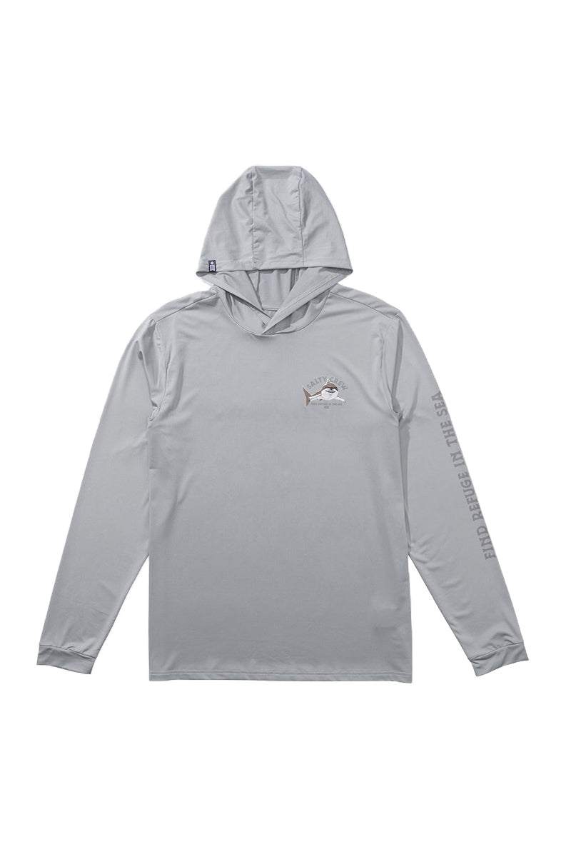 Salty Crew Lurking Hooded Sunshirt Silver L