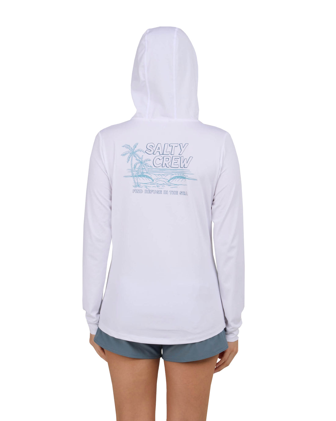 Salty Crew Womens A Frame Hooded Sunshirt White M