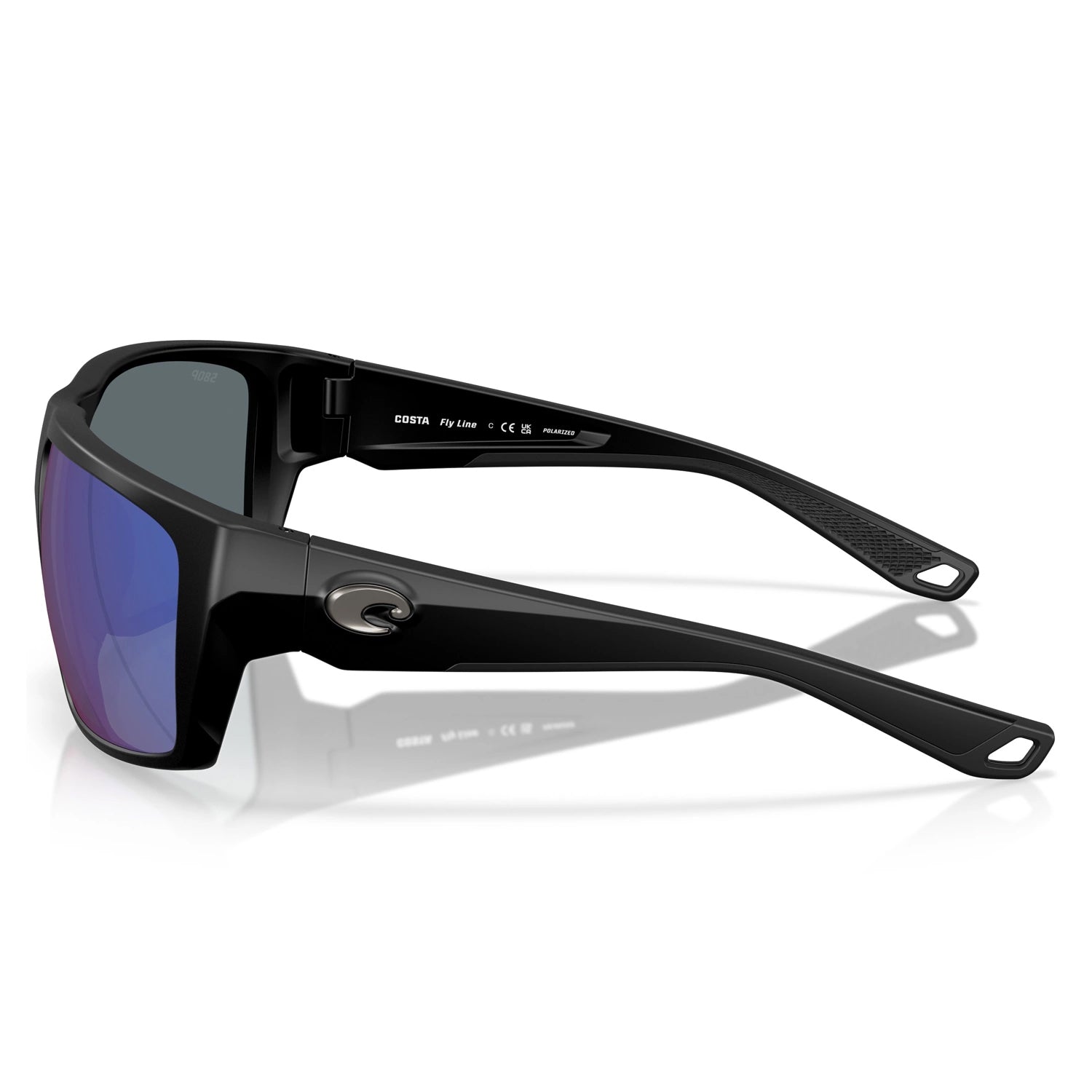 Costa Del Mar Fly Line Polarized Sunglasses MatteBlack BlueMirror 580G