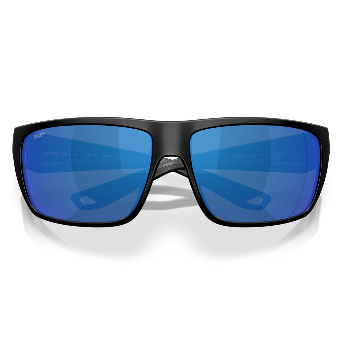 Costa Del Mar Fly Line Polarized Sunglasses MatteBlack BlueMirror 580G