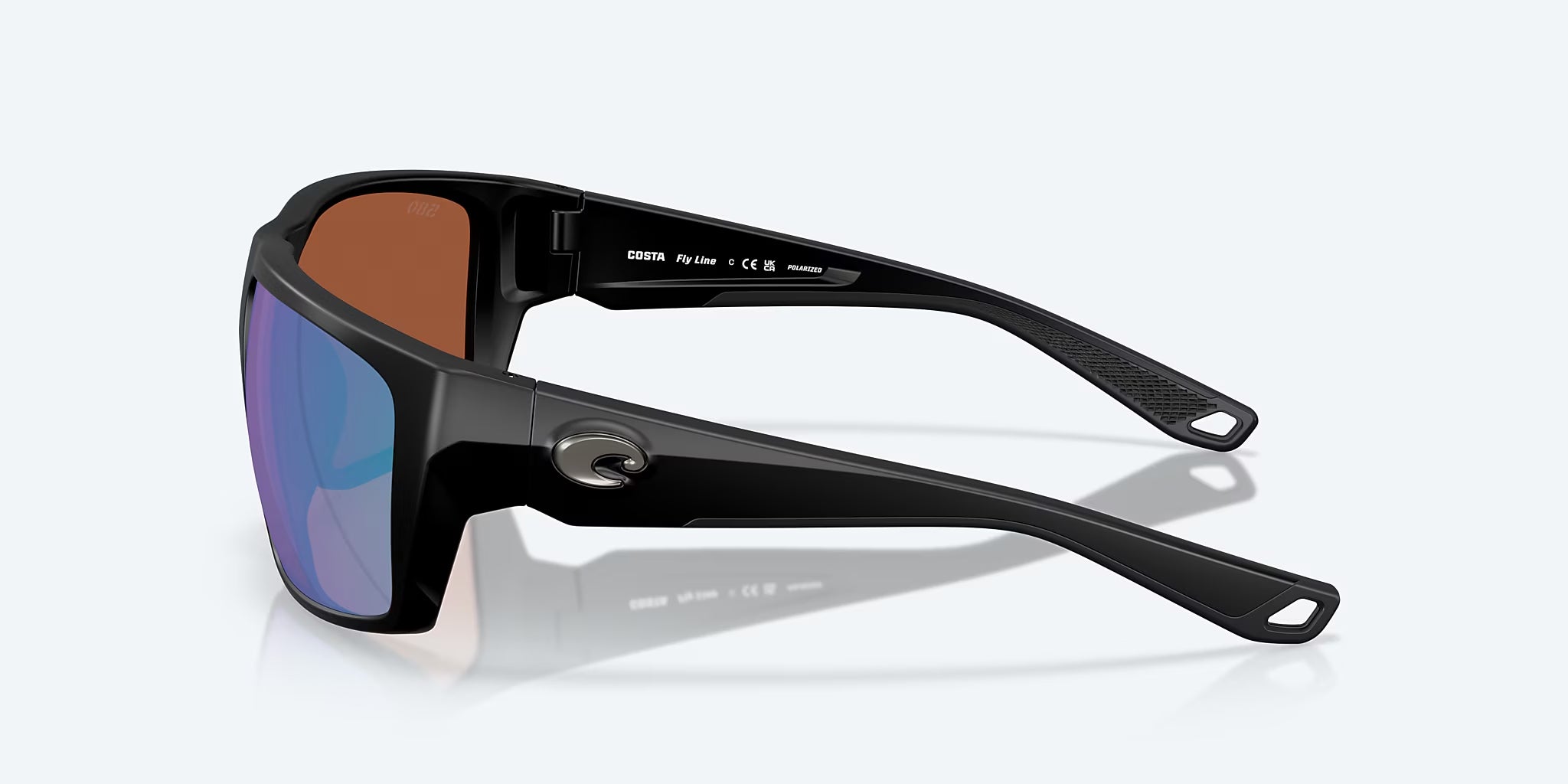 Costa Del Mar Fly Line Polarized Sunglasses MatteBlack GreenMirror 580G