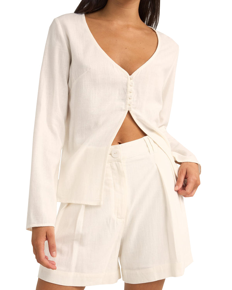 Rhythm Kayla LS Top WHT S