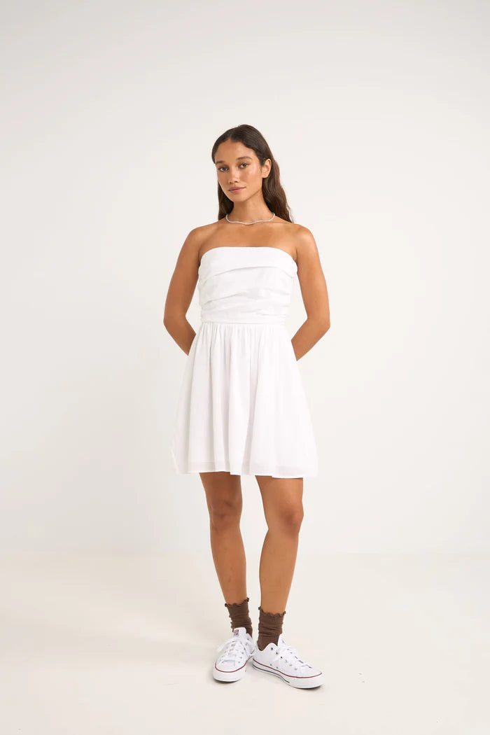 Rhythm Mala Mini Dress WHT XS