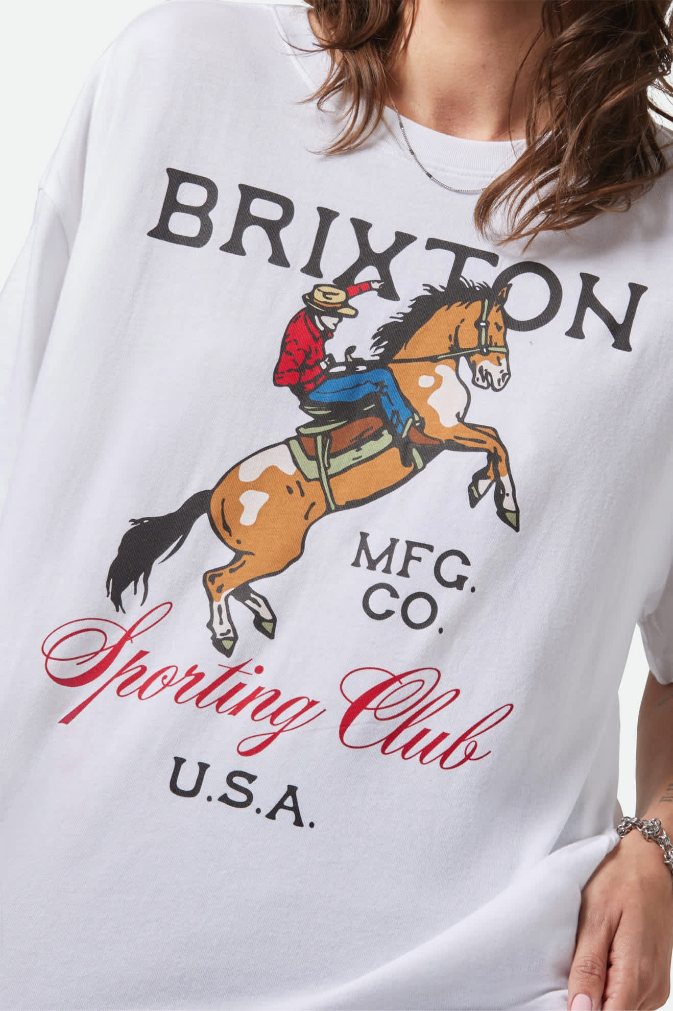 Brixton Sporting Club Oversized BF Tee WHT L