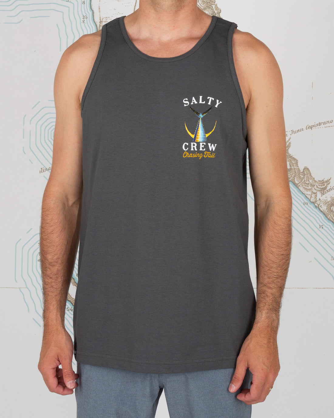 Salty Crew Tailed Tank Charcoal-NEW S