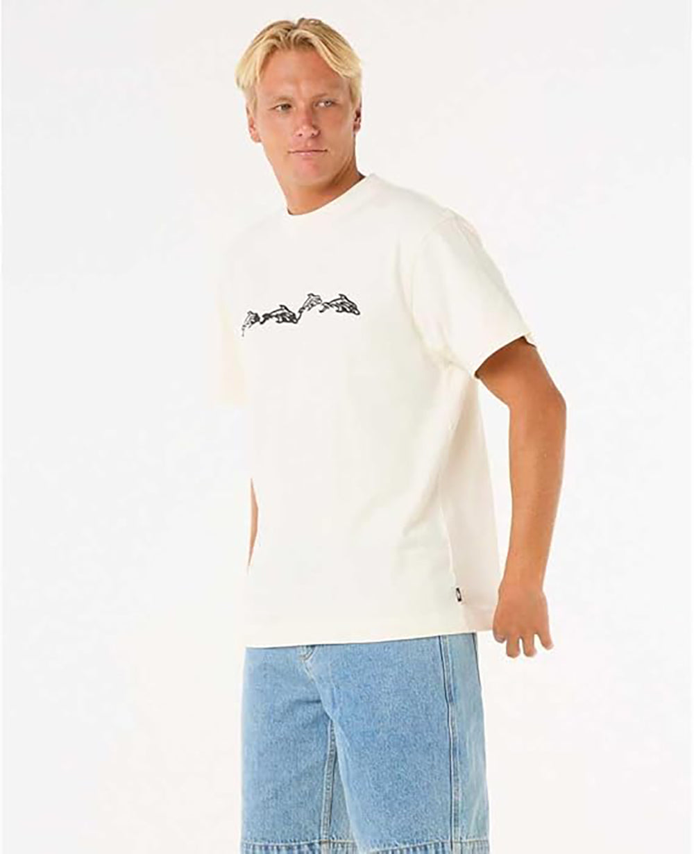 Rip Curl Raw Energy Dolphin SS Tee 3021-Bone XL