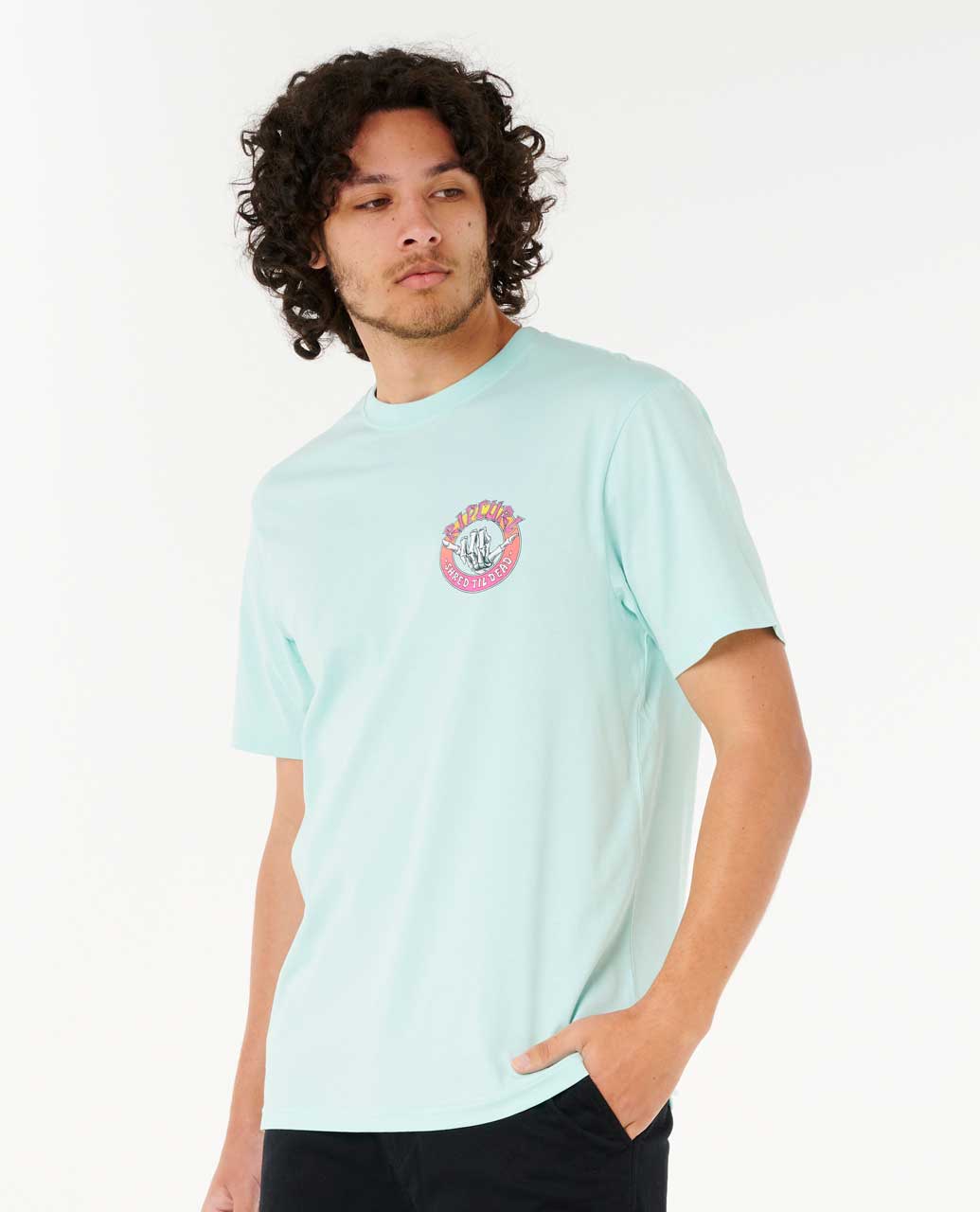 Rip Curl Shred Til SS Tee 8089-LightAqua L