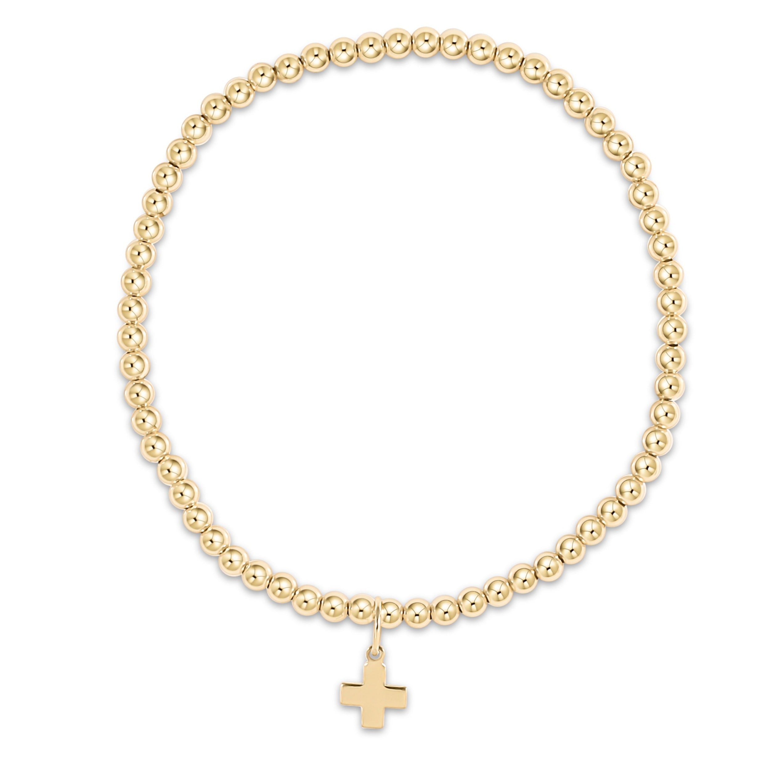 Enewton Gold Special Bracelet ClassicSignatureBeadedCross 3mm