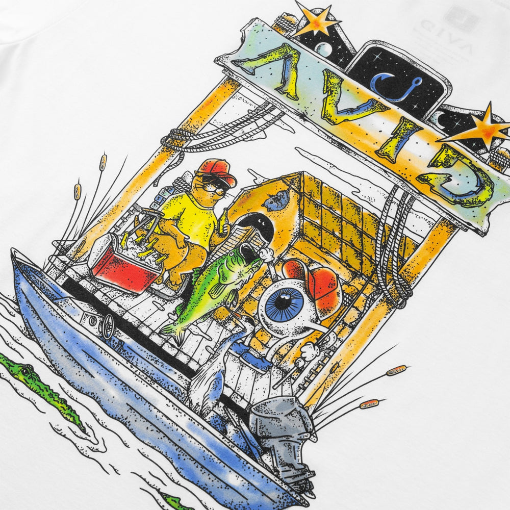 Avid Cosmic Fish Camp SS Tee WHT L
