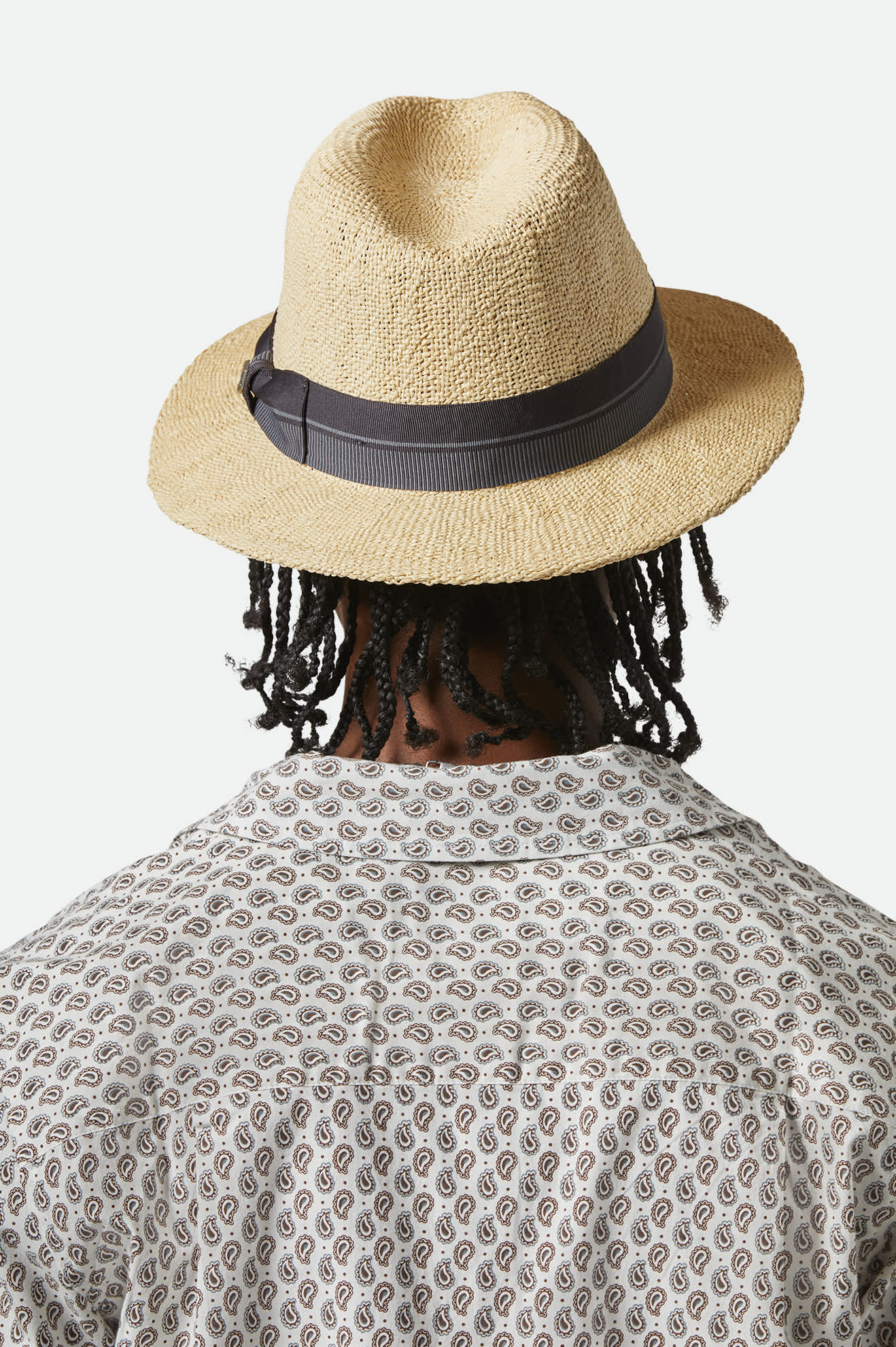 Brixton Roma Straw Fedora Natural-Black M
