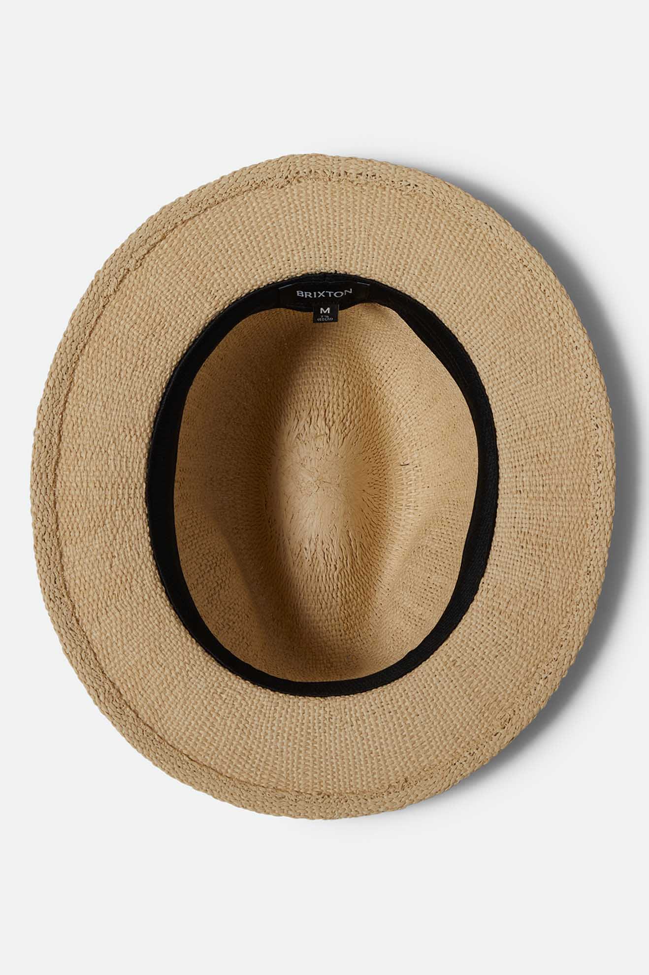 Brixton Roma Straw Fedora Natural-Black XS