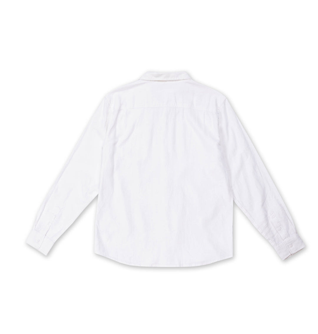 VINTAGE SUMMER LINEN LS WOVEN WHITE XXL