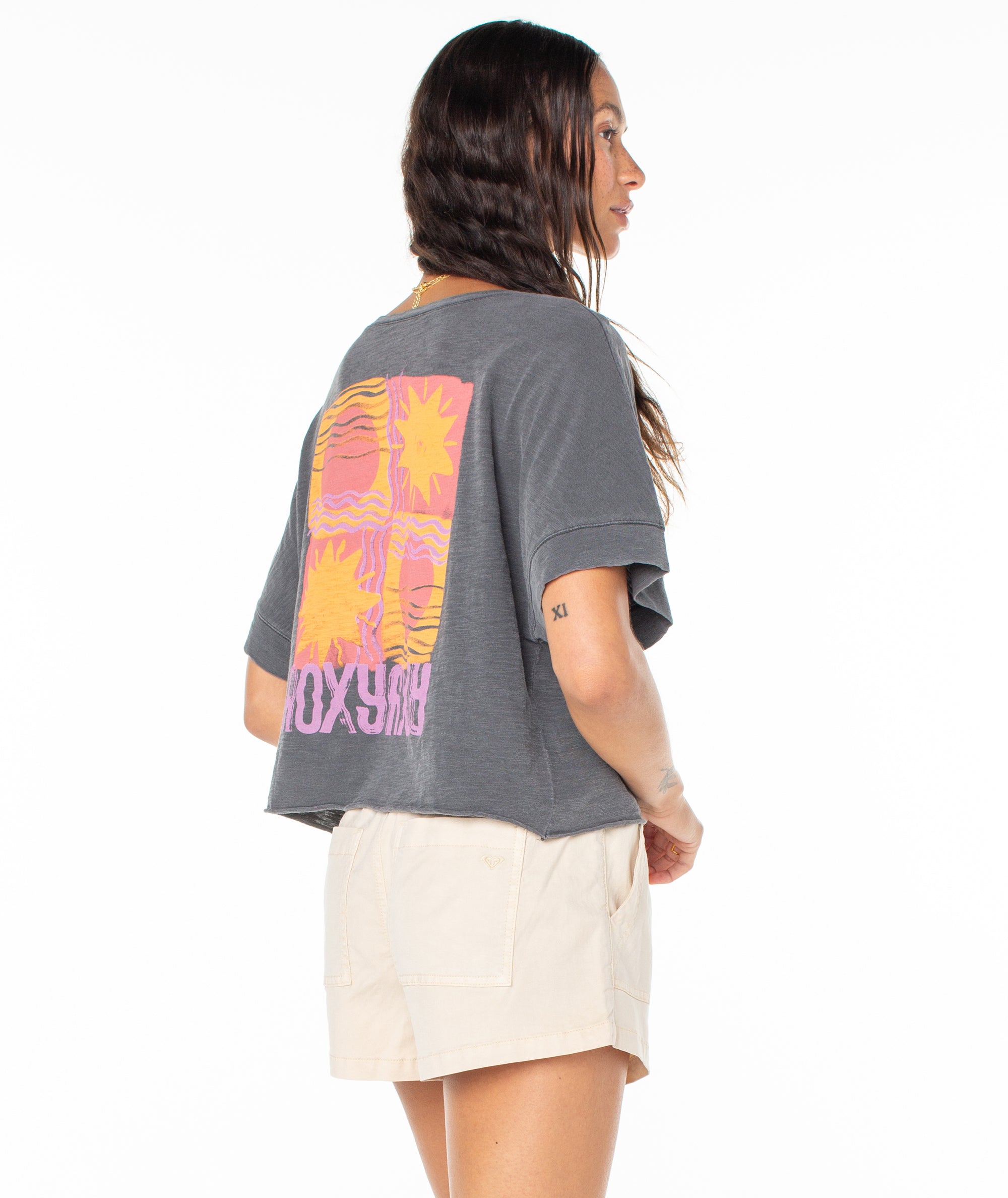 Roxy Sun Stamps Cropped SS Tee KTA0 M