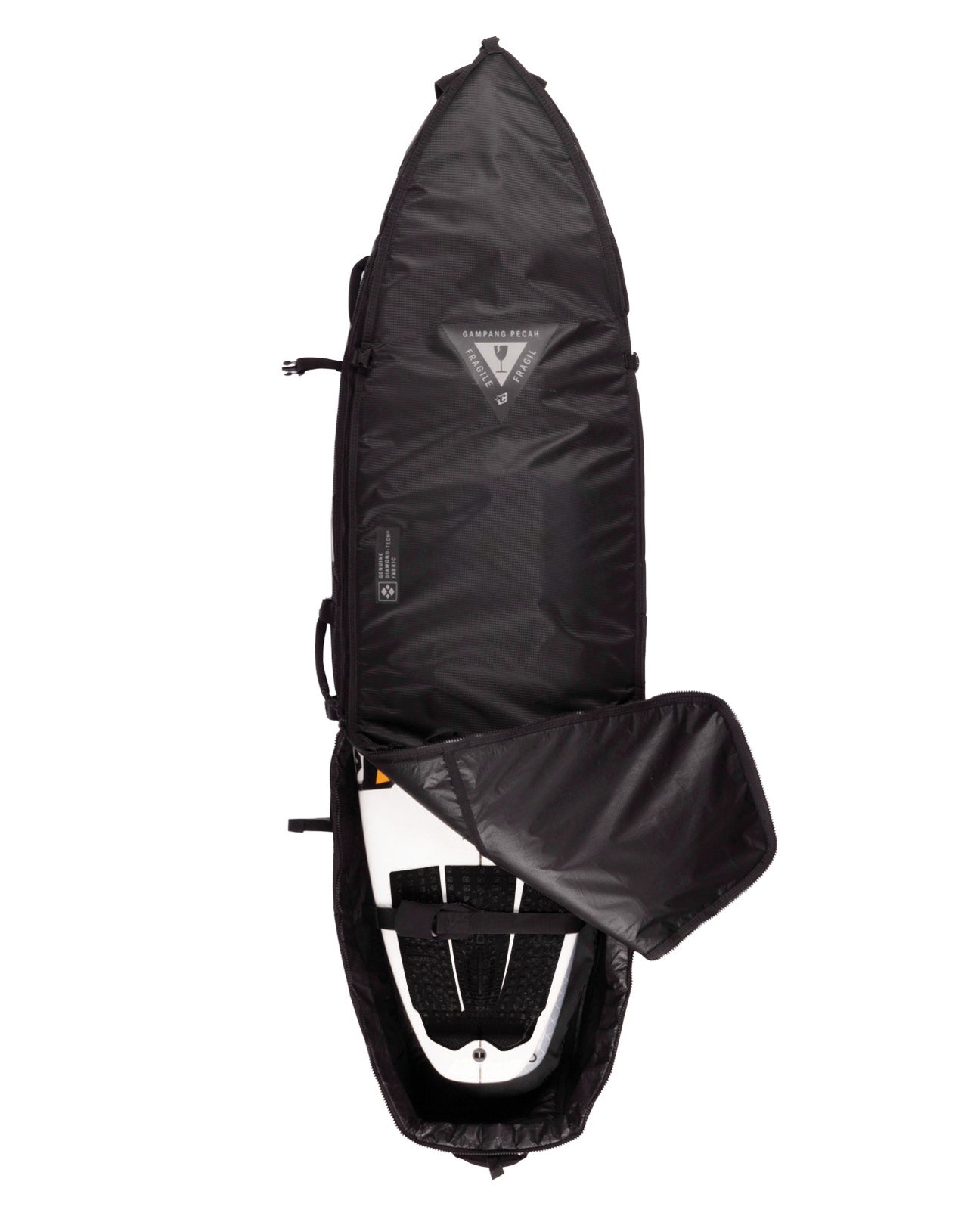 Creatures of Leisure Quad Wheely Shortboard Boardbag Black-Silver 6ft7in