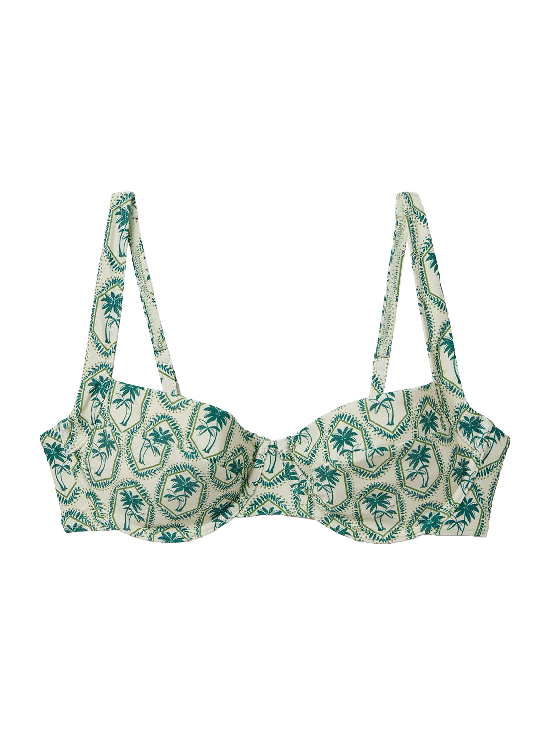 Fair Harbor Luna Underwire Bikini Top White Lotus PalmTiles S