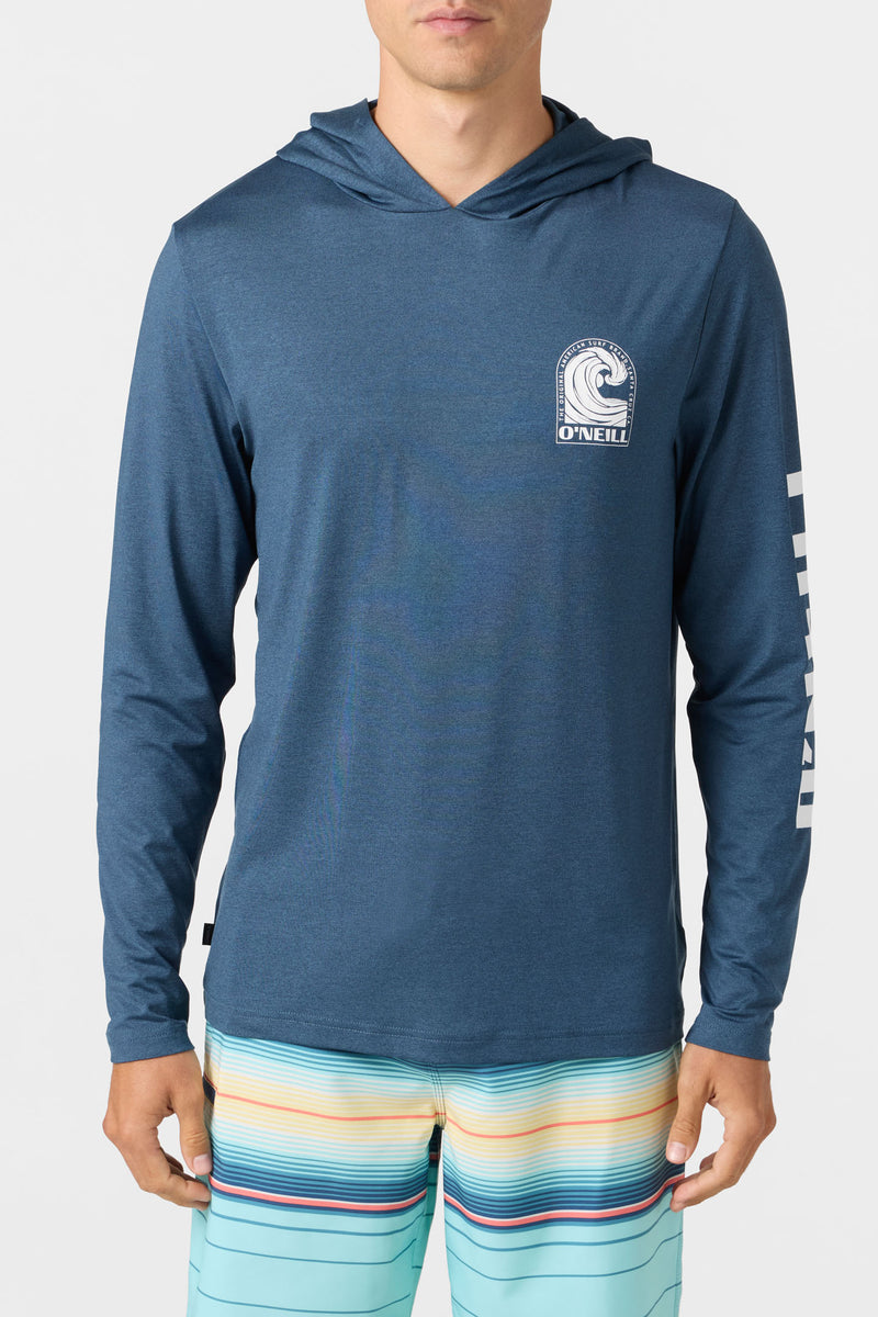 O'NEILL TRVLR UPF HOODED L/S- SWELL NVH-NAVY HEATHER L
