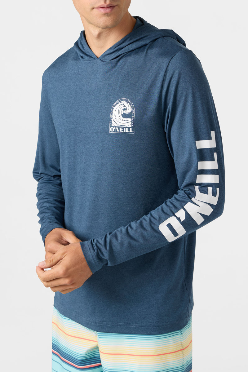 O'NEILL TRVLR UPF HOODED L/S- SWELL NVH-NAVY HEATHER M