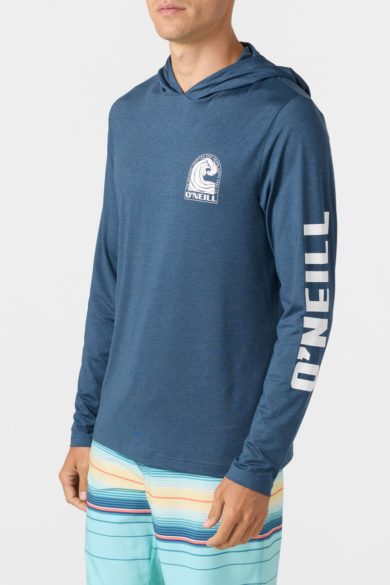 O'NEILL TRVLR UPF HOODED L/S- SWELL NVH-NAVY HEATHER L