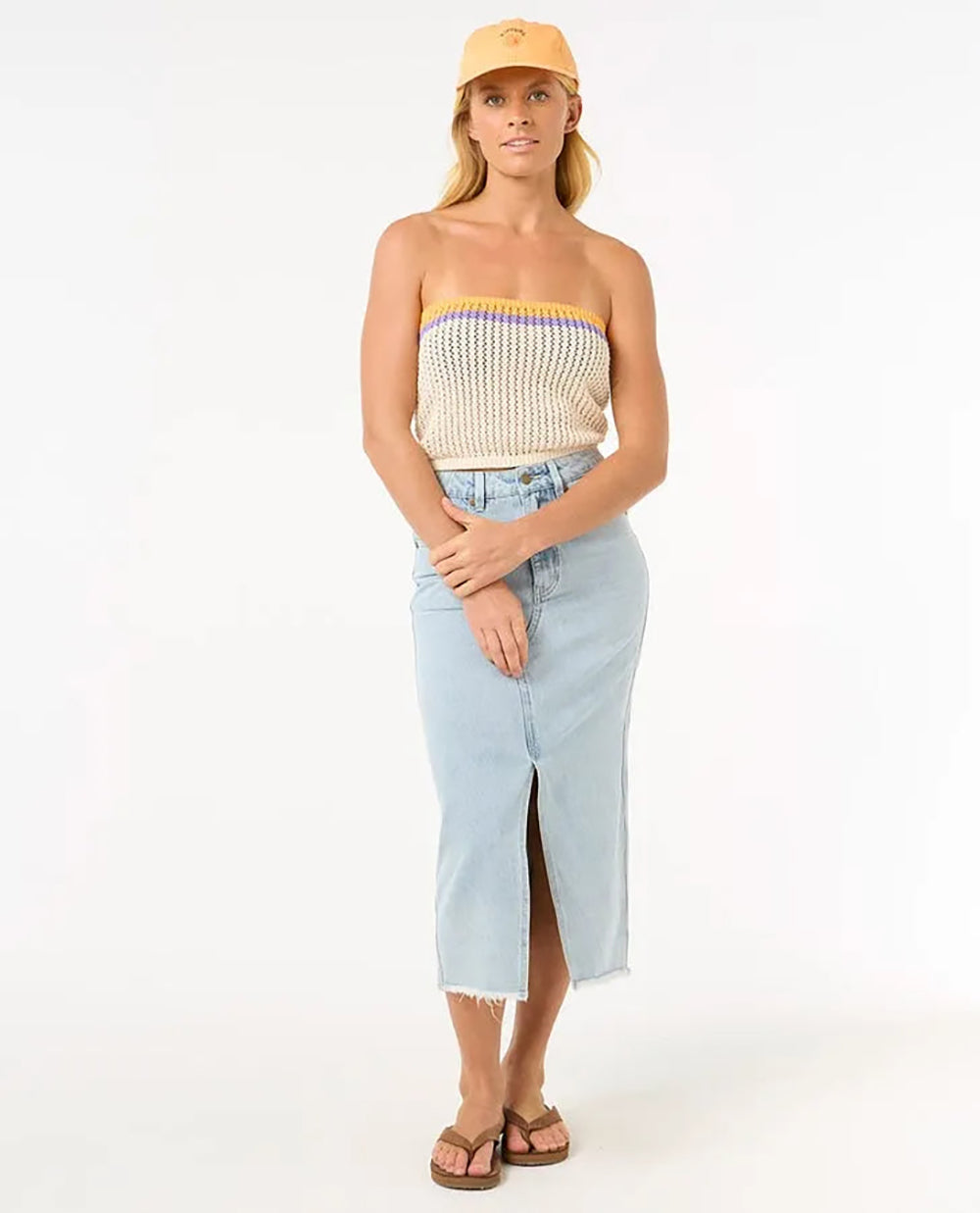 RIP CURL CALA VADELLA CROCHET TOP 0003-Off White M