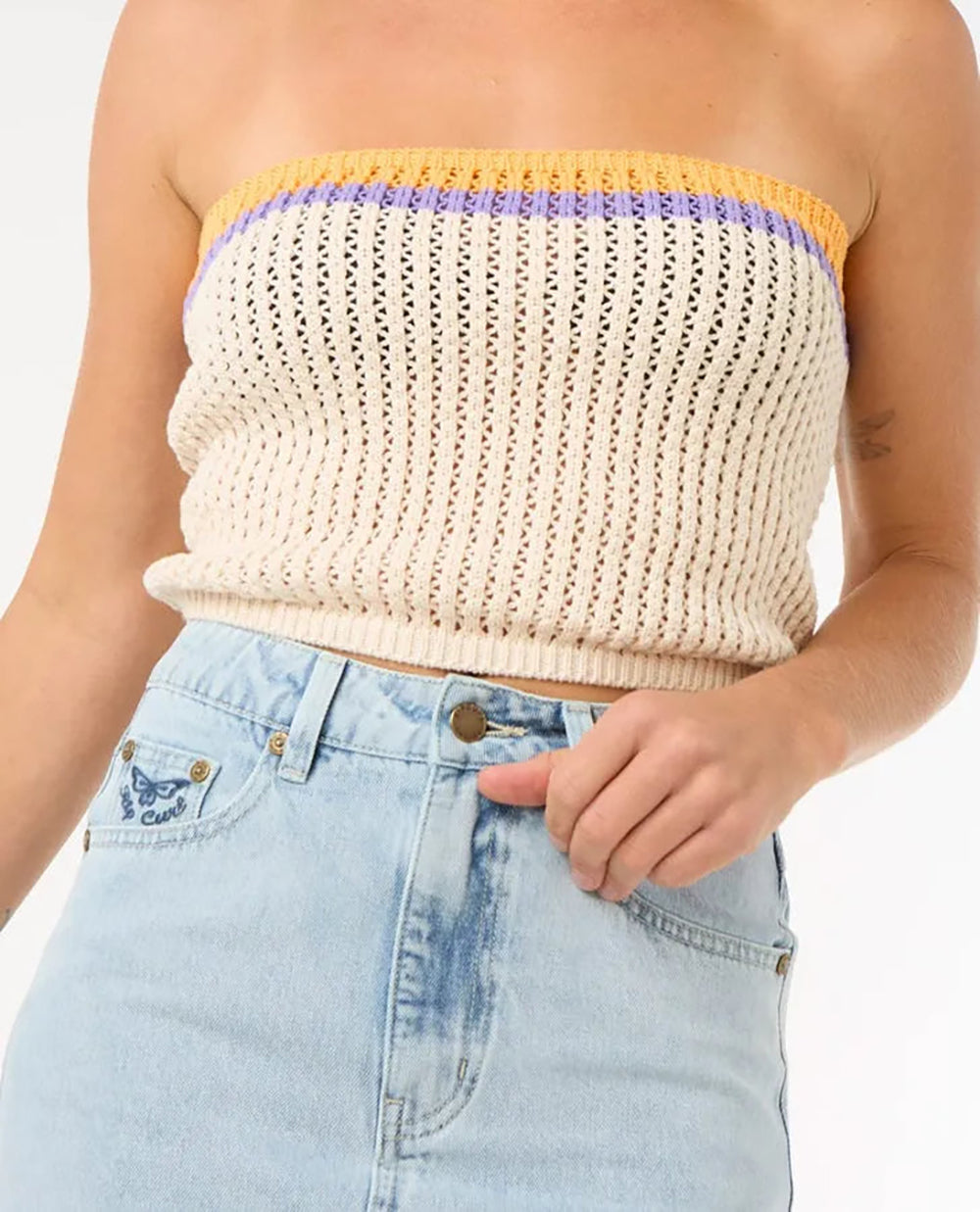 RIP CURL CALA VADELLA CROCHET TOP 0003-Off White XS