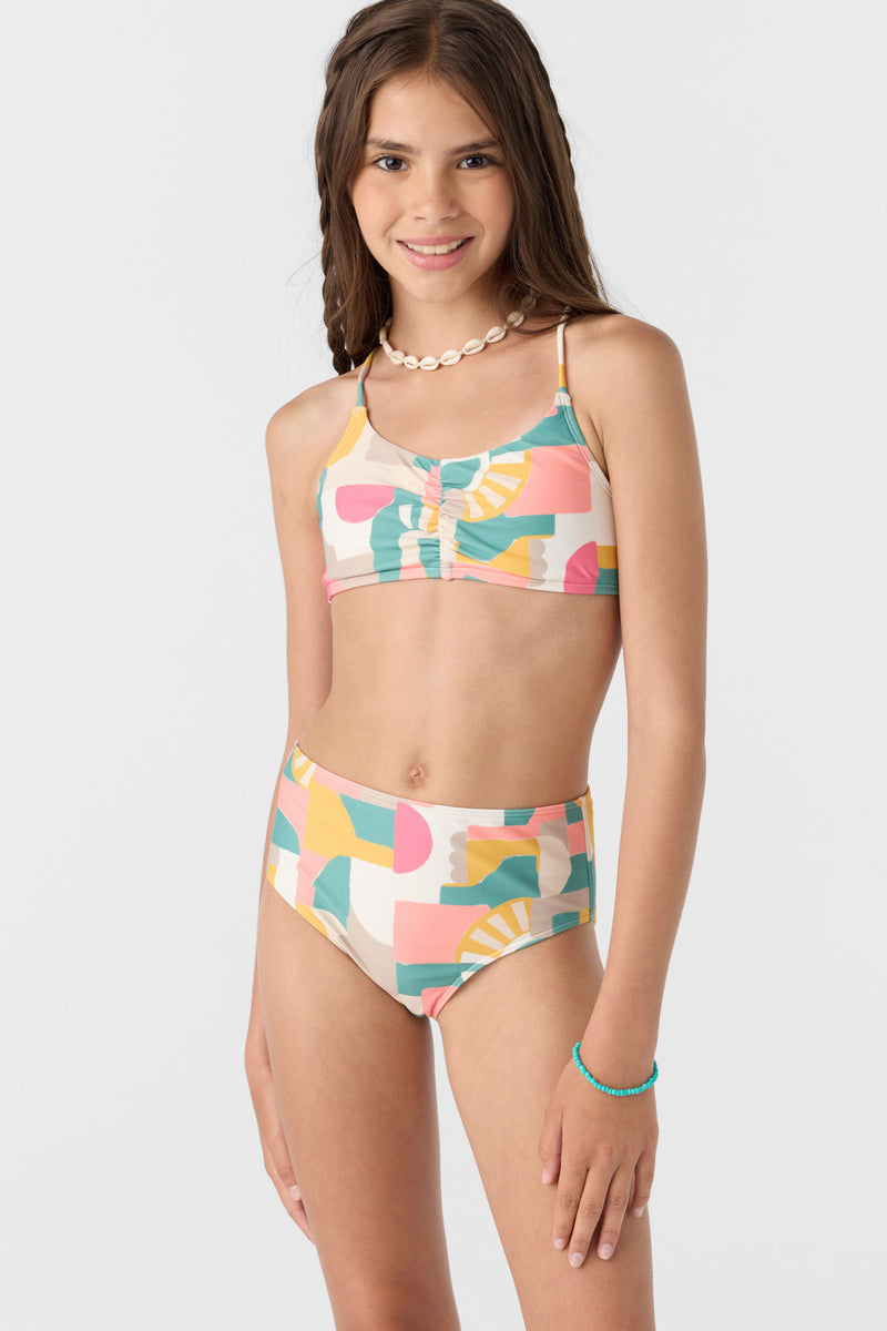 O'Neill Girls Lisbon Geo Ruched Bralette Set MUL 10