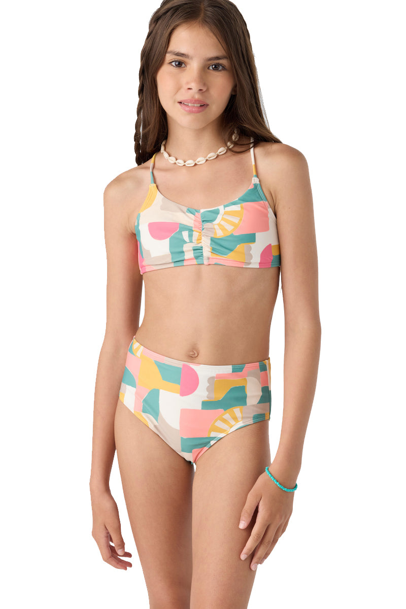 O'Neill Girls Lisbon Geo Ruched Bralette Set MUL 14