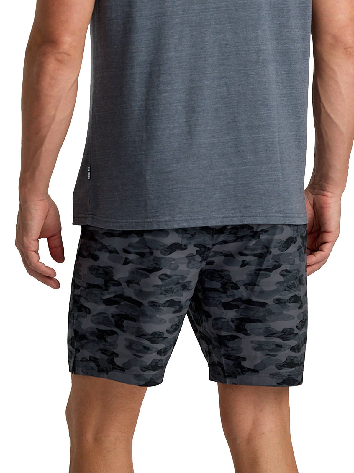Free Fly Men's Lined Active Breeze Short - 7 Camo-Black M