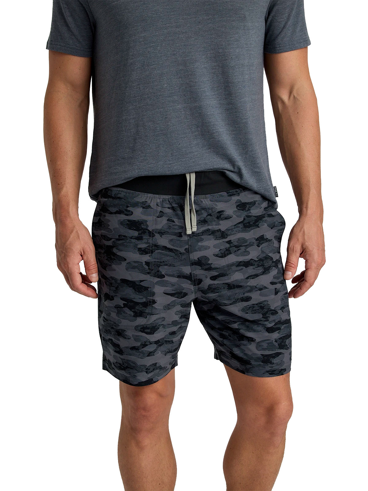 Free Fly Men's Lined Active Breeze Short - 7 Camo-Black M
