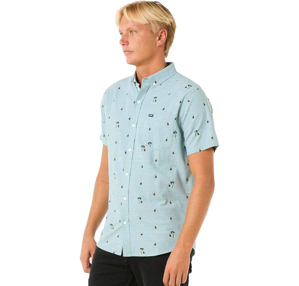 Rip Curl Hula Breach SS Shirt 3038-Blue Lagoon M
