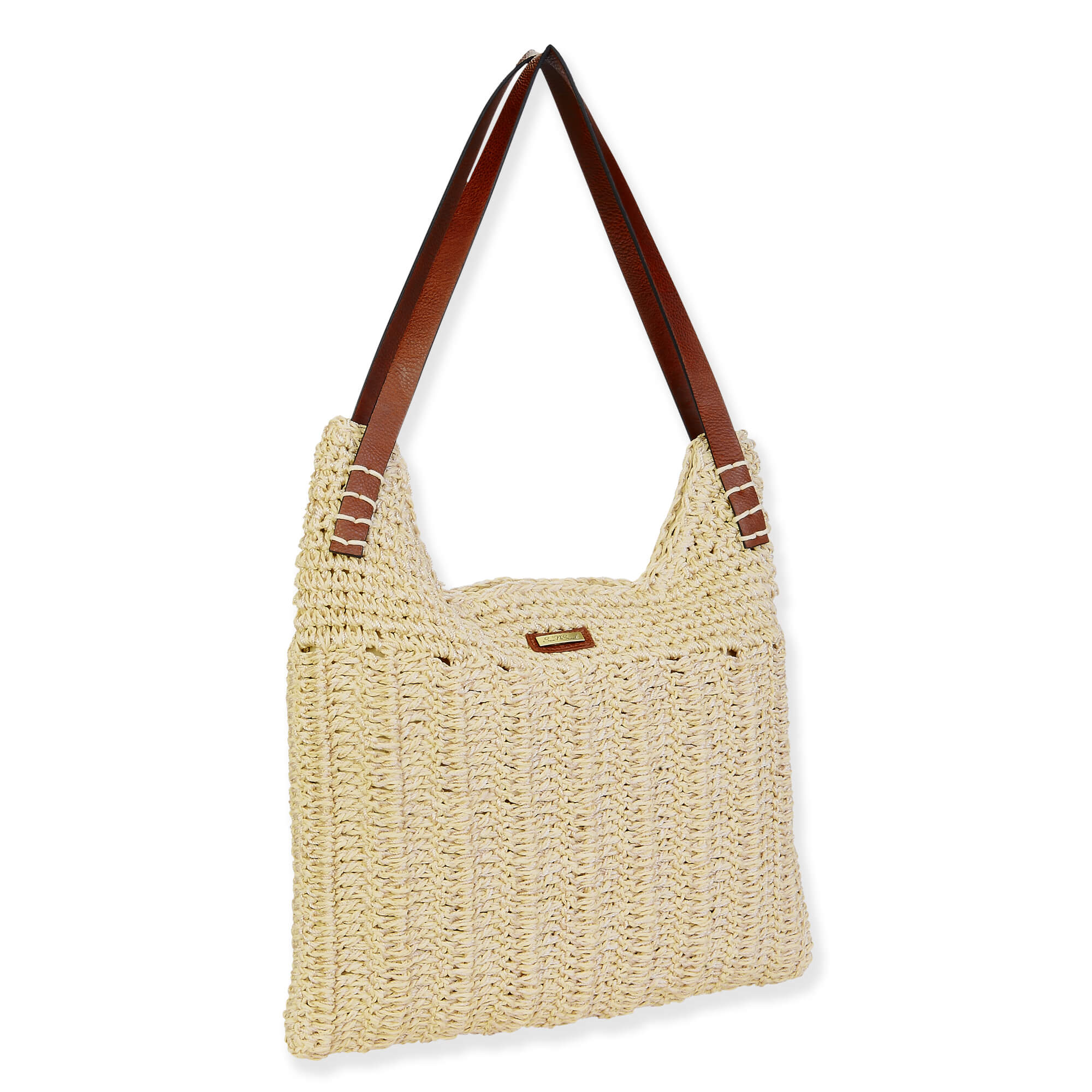 SUN N SAND PAPER CROCHET SHOULD TOTE NATURAL