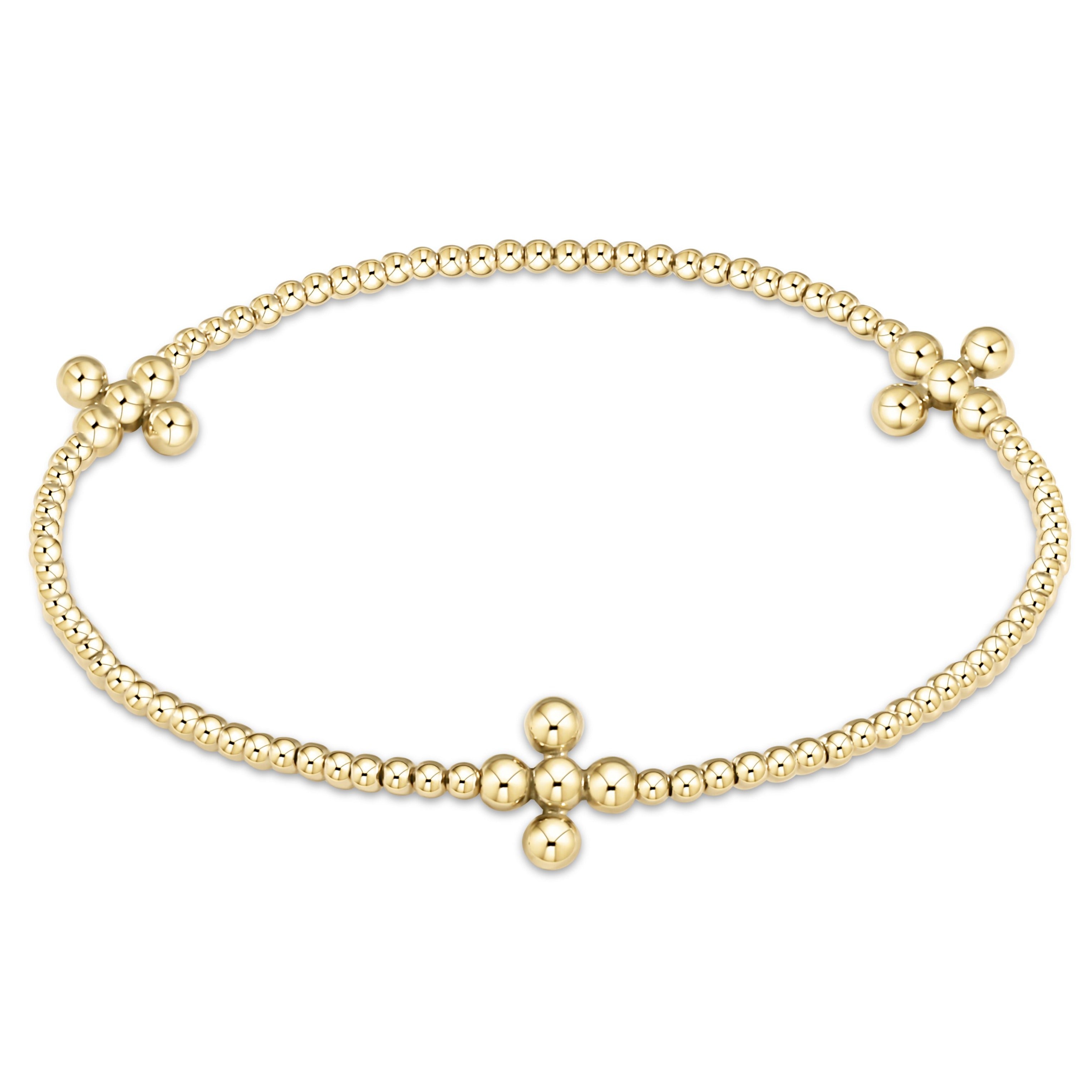 Enewton Gold Special Bracelet ClassicSignatureBeadedCross 2mm