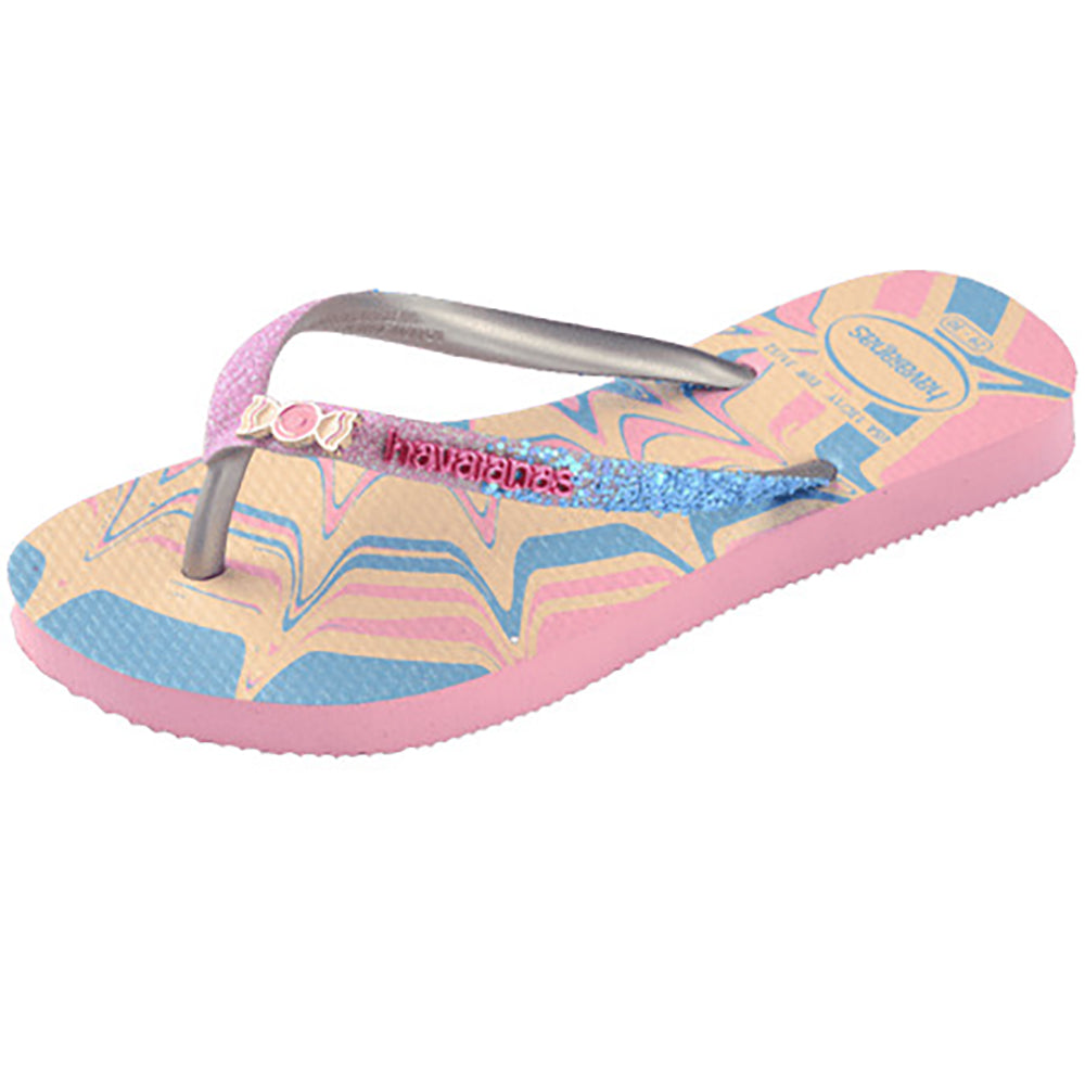 Havaianas Slim Glitter 2 Girls Sandal 9321-Pink Glow 3 Y
