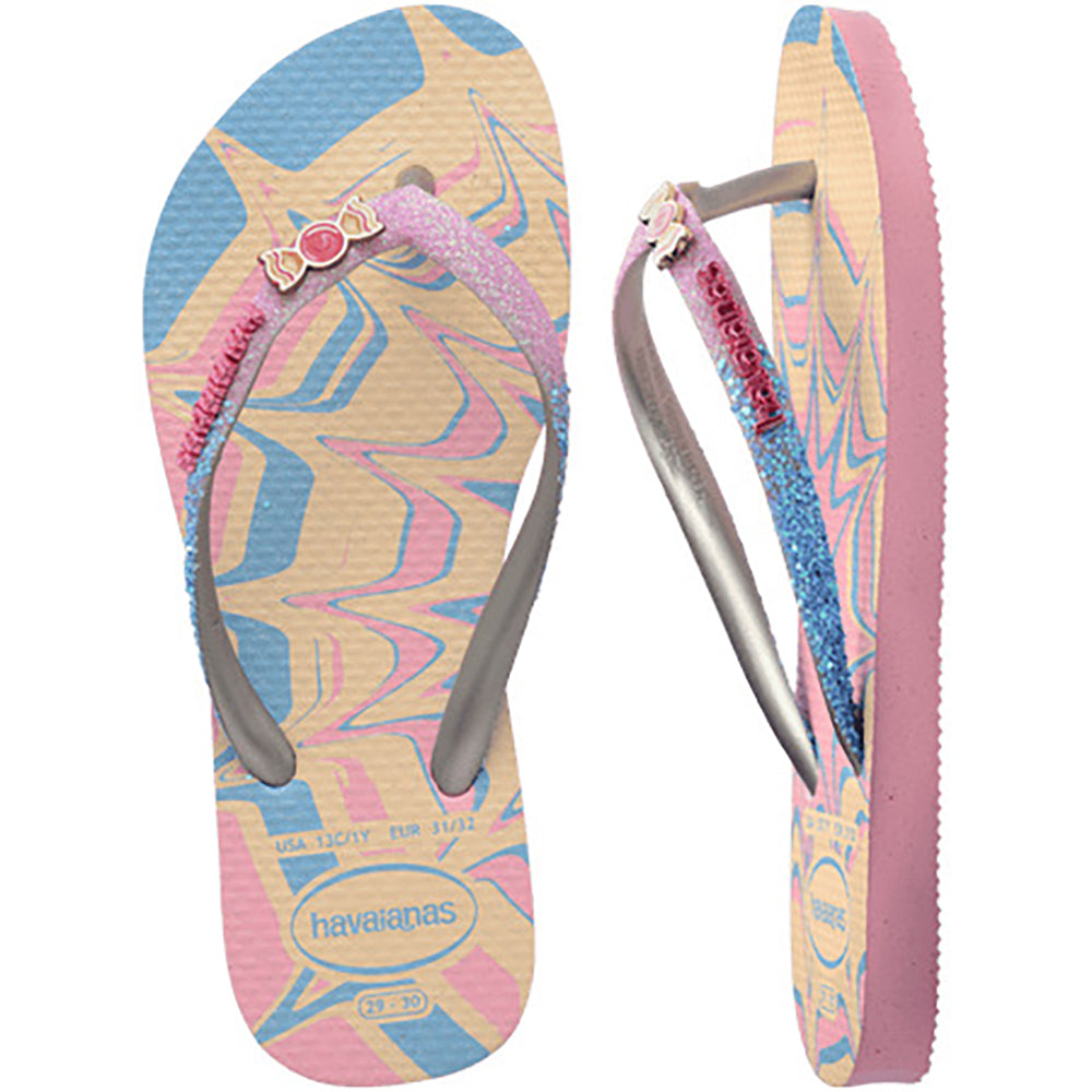 Havaianas Slim Glitter 2 Girls Sandal 9321-Pink Glow 10 C
