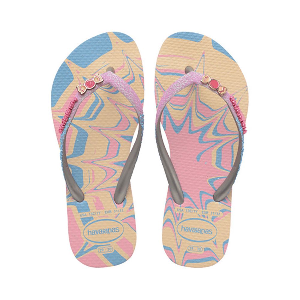 Havaianas Slim Glitter 2 Girls Sandal 9321-Pink Glow 11 C