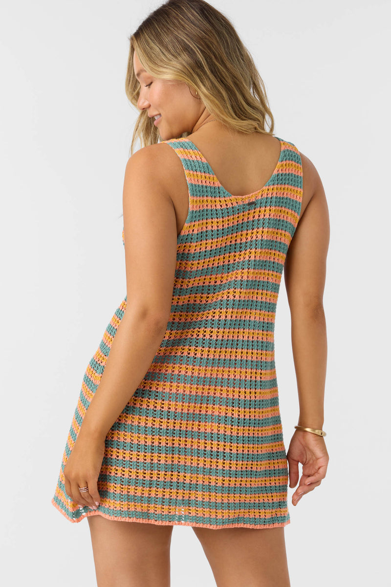 O'NEILL RYAN STRIPE MINI COVER-UP DRESS MUL L