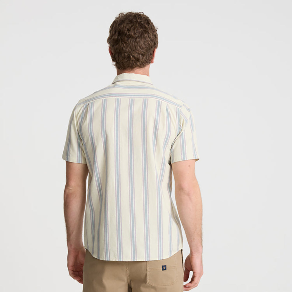 Roark Journey Short Sleeve Button Up Shirt SRF-STRIPE SEAFOAM S