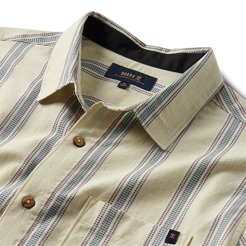 Roark Journey Short Sleeve Button Up Shirt SRF-STRIPE SEAFOAM S