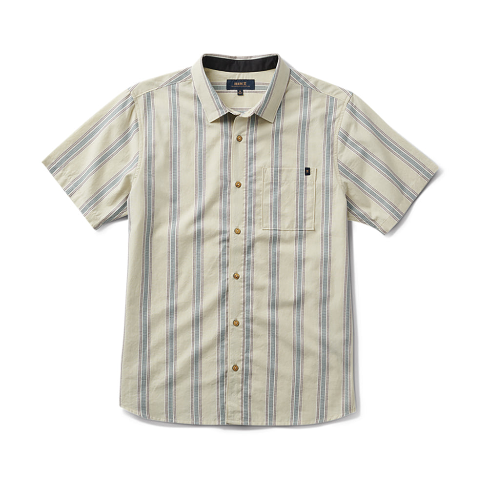 Roark Journey Short Sleeve Button Up Shirt SRF-STRIPE SEAFOAM M